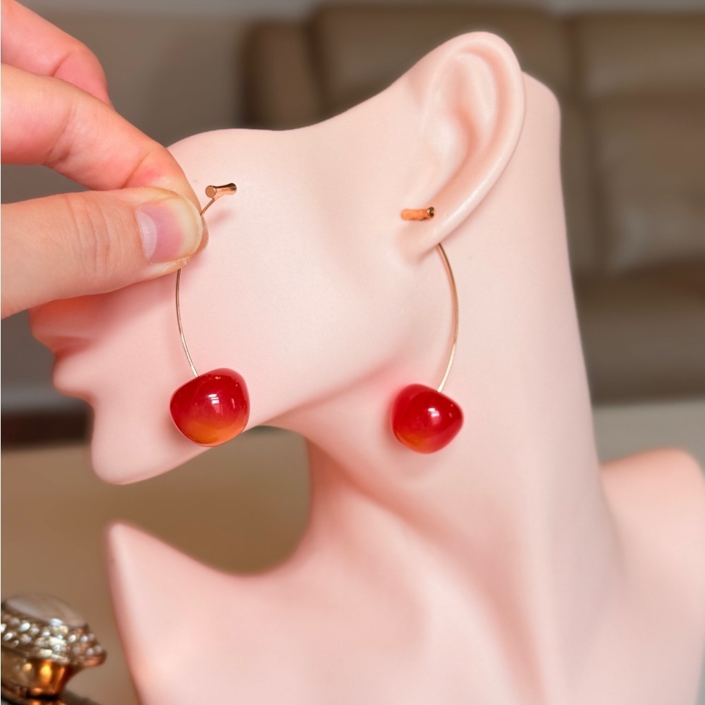 ⚜️ Trendy Cherry Drop Earrings - Picture 6 of 9